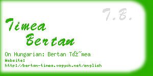 timea bertan business card